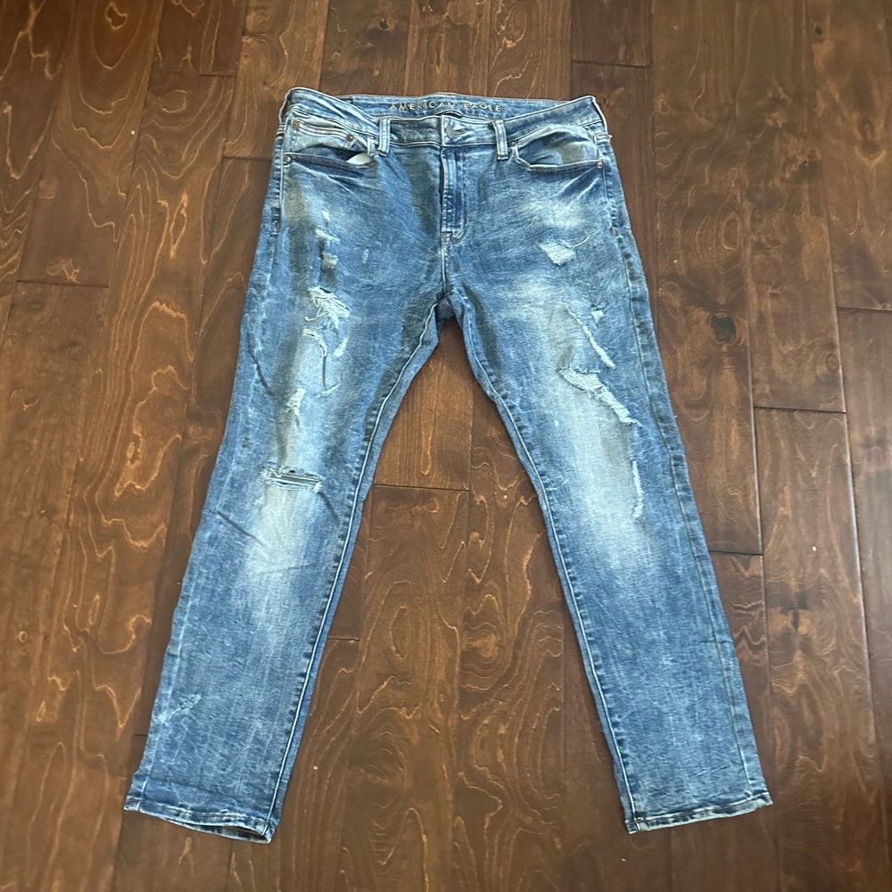 American Eagle Outfitters Men's Light Blue Skinny Jeans